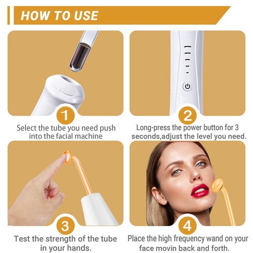 High Frequency Machine, Portable Handheld Facial Wand Skin Tightening Wrinkles - Picture 11 of 15