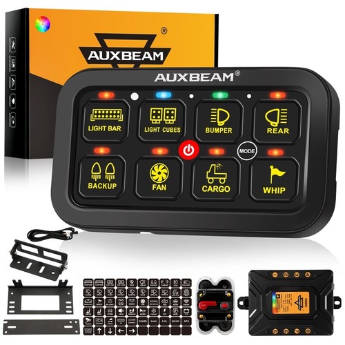 AUXBEAM 8 Gang RGB LED Switch Panel Control Box For Car RV Boat Marine 12V 24V - Picture 2 of 11