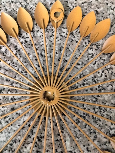 SET AUS DREI SEPARATEN GOLDFARBENEN METALLISCHEN SONNENSCHLITZEN 10 ZOLL WANDDEKO - Bild 3 von 6