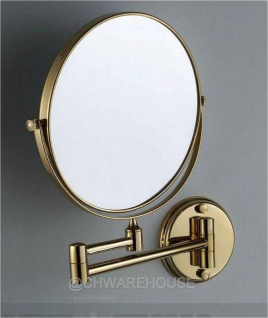 Gold 8 Magnifying Mirror For Bath Makeup Wall Mounted Swing Arm 7x Gold 8 Magnifying Mirror For Bath Makeup Wall Mounted Swing Arm 7x 2 Sided