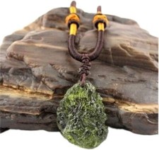 Moldavite Crystal Necklace,Moldavite Czech Certified Meteorite Moldavite Pendant