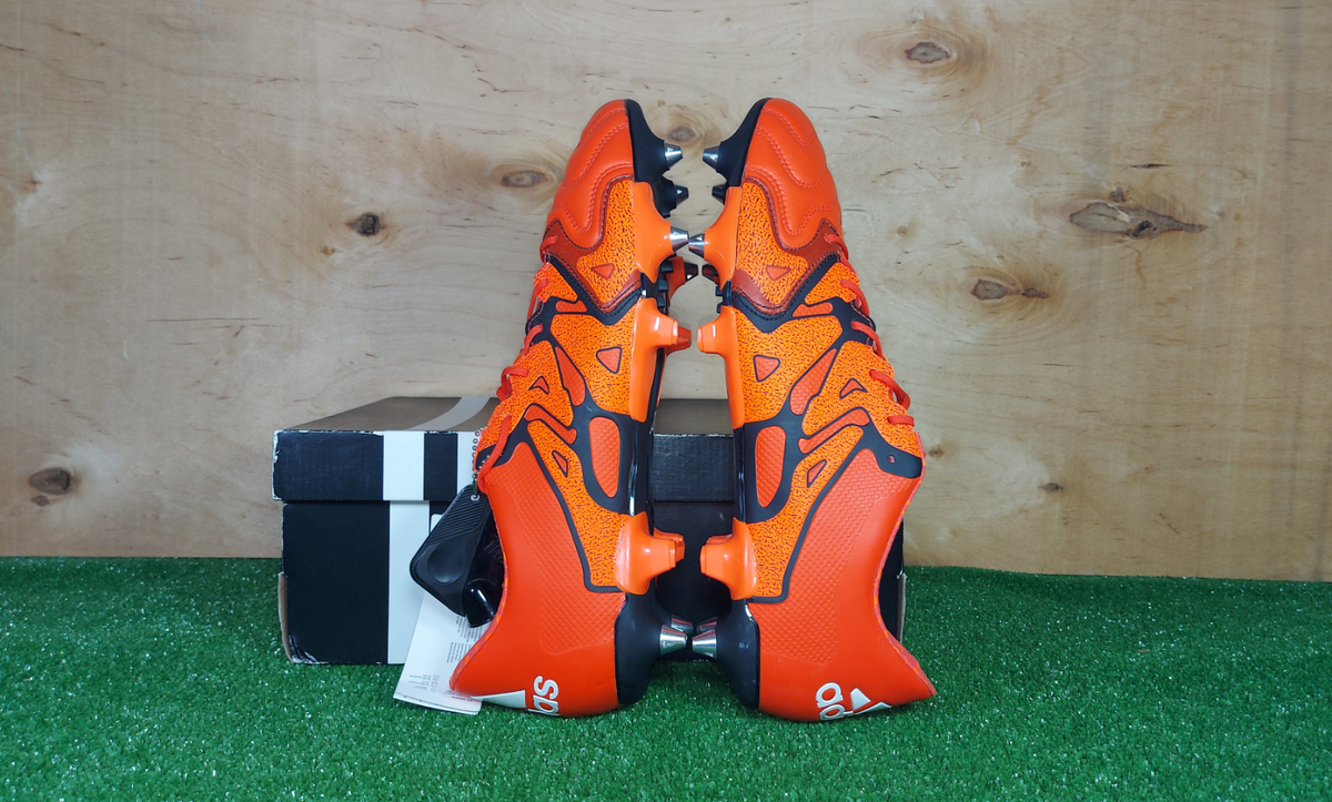 ORANGE 74　NO.1 Adidas X 15.1 Leather SG B26974 US12 Orange boots mens Cleats