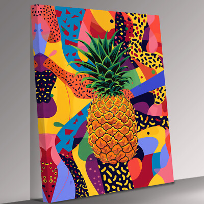 Frische lebendige Farben Ananas modern Obst Leinwandbild