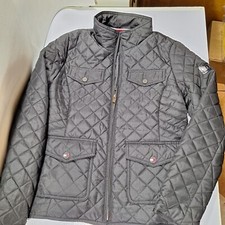 Tommy Hilfiger Women's Sz S Quilted Jacket Coat Black With Pockets