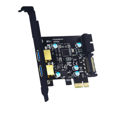 Internal 19P 20pin USB3.0 + 2 Ports Dual USB3.0 Type A PCI-e Card w/ SATA Power
