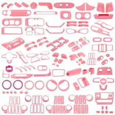 Pink Full Decoration Bezels Cover Trim For Jeep Wrangler JL Gladiator JT 2024+