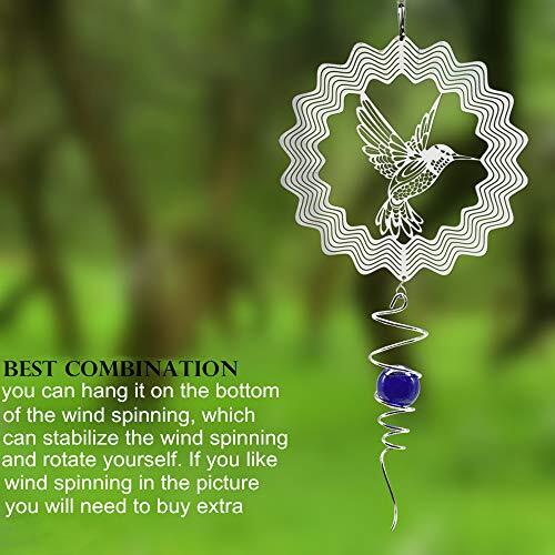 Gazing Ball Spiral Tail Wind Spinner Stabilizer，Indoor Outdoor