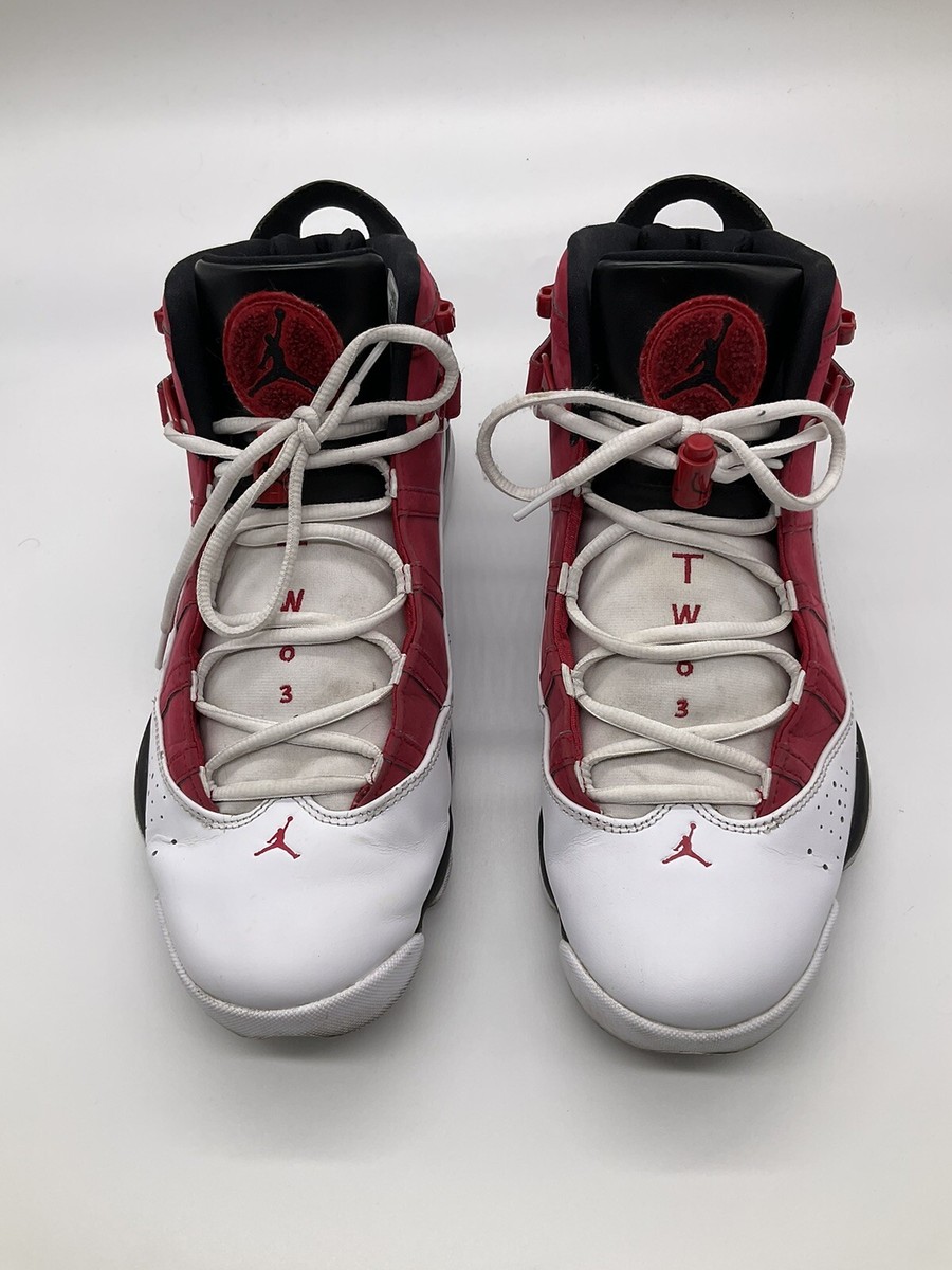 NIKE JORDAN 6 RINGS WHITE BLACK CARMINE RED BASKETBALL  display picture 1