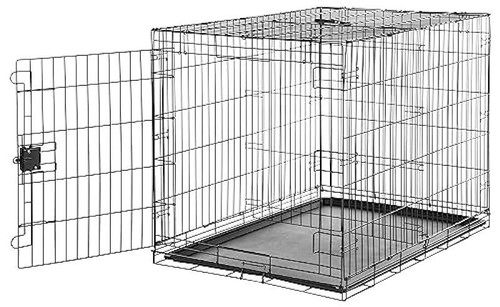 Amazon Basics - Durable Foldable Metal Wire Dog Crate with Tray 36x23x25