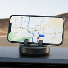 Car Phone Holder Dashboard Mount 360° Rotation One-Handed Adjustable Stand