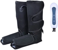 Leg Massager Foot and Calf Boots Wraps for Circulation and Relaxation (Black)