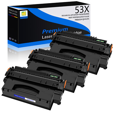 3PK BLK Q7553X 53X Laser Toner Cartridge for HP LaserJet P2015 P2015d P2015dn