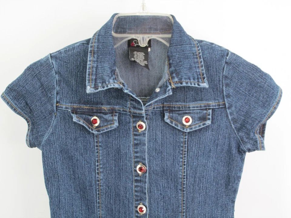 Vestido Midi SPEECHLESS Juvenil Talla 14 Denim Azul Plisado Bordado Adornado Foto 4 de 4