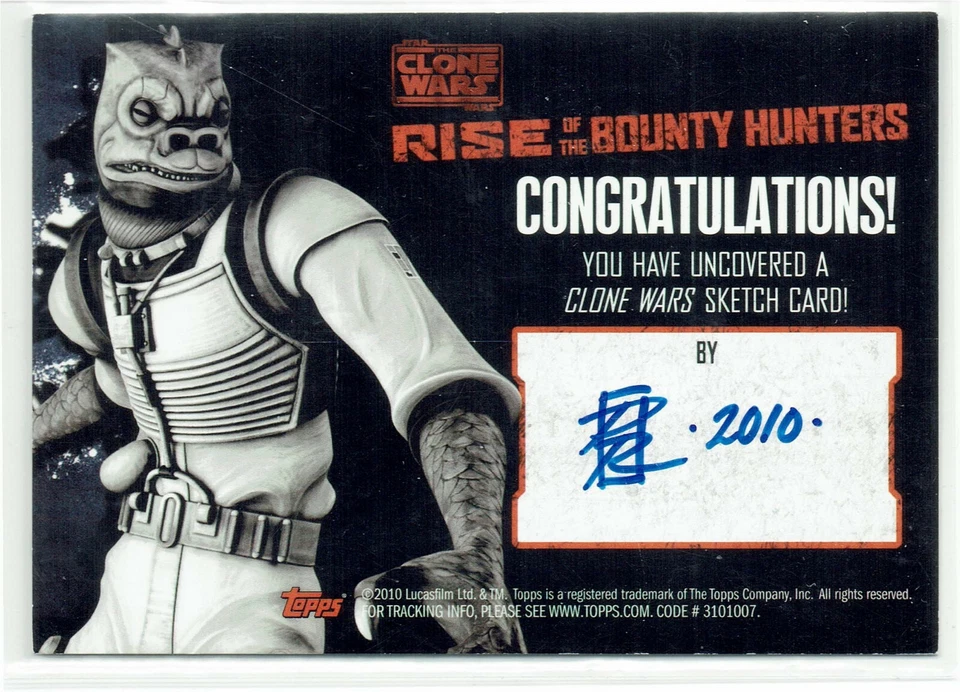 Star Wars Clone Wars Sketch Card Patrick Richard Samuel L. Jackson as Mace Windu - Image 2 of 2