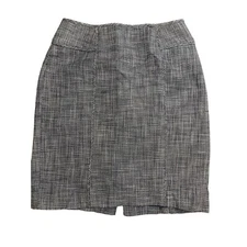 Banana Republic Pencil Skirt Women Size 0 Navy White Tweed Lined work dress
