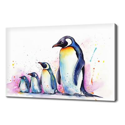 Pinguine Kunstdruck Leinwand Bild Wohndeko Handarbeit Wandbehang Bild