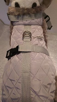 MASI DOGSDESIGN Wintermantel, Hundegeschirr grau Chihuahua Halsband Geschirr Plüsch Hunde XS S M