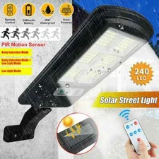 Outdoor Solar Street Wall 240 Light Sensor PIR Motion LED Lamp +Remote Garden ht