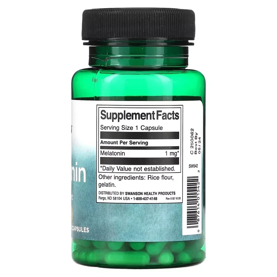 Melatoni, 1 mg 240 caps SWANSON AYUDA SUEÑO SLEEP AID SIN RECETA - Imagen 2 de 4