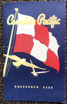 RMS Kaiserin von Frankreich, Passagierliste / Info. Booklet, 1949, Canadian Pacific