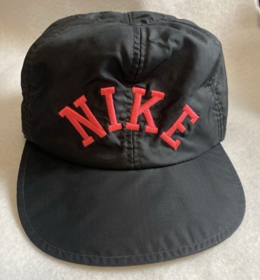 Vintage Nike Hat nylon snapback cap swoosh korea black pink rare 