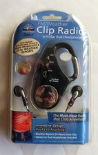 INNOVAGE FM/Weather Clip-on Radio with Ear Bud Headphones NEW