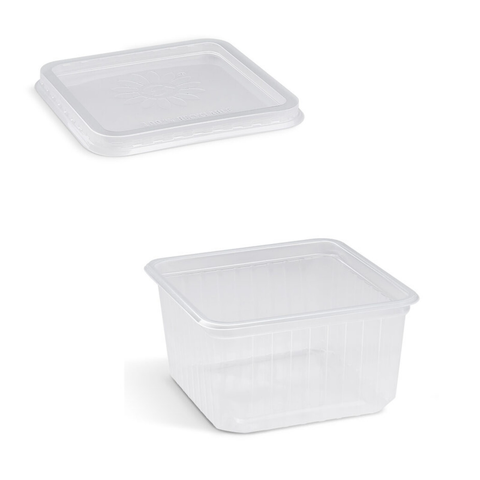 Einweg Schale Quadroboxx Salat Bowl 115x115x61mm PP 500ml Deckel optional