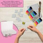 Embroidery Floss Organizer Box | 17 Compartment Plastic Box with Paper Bobbins