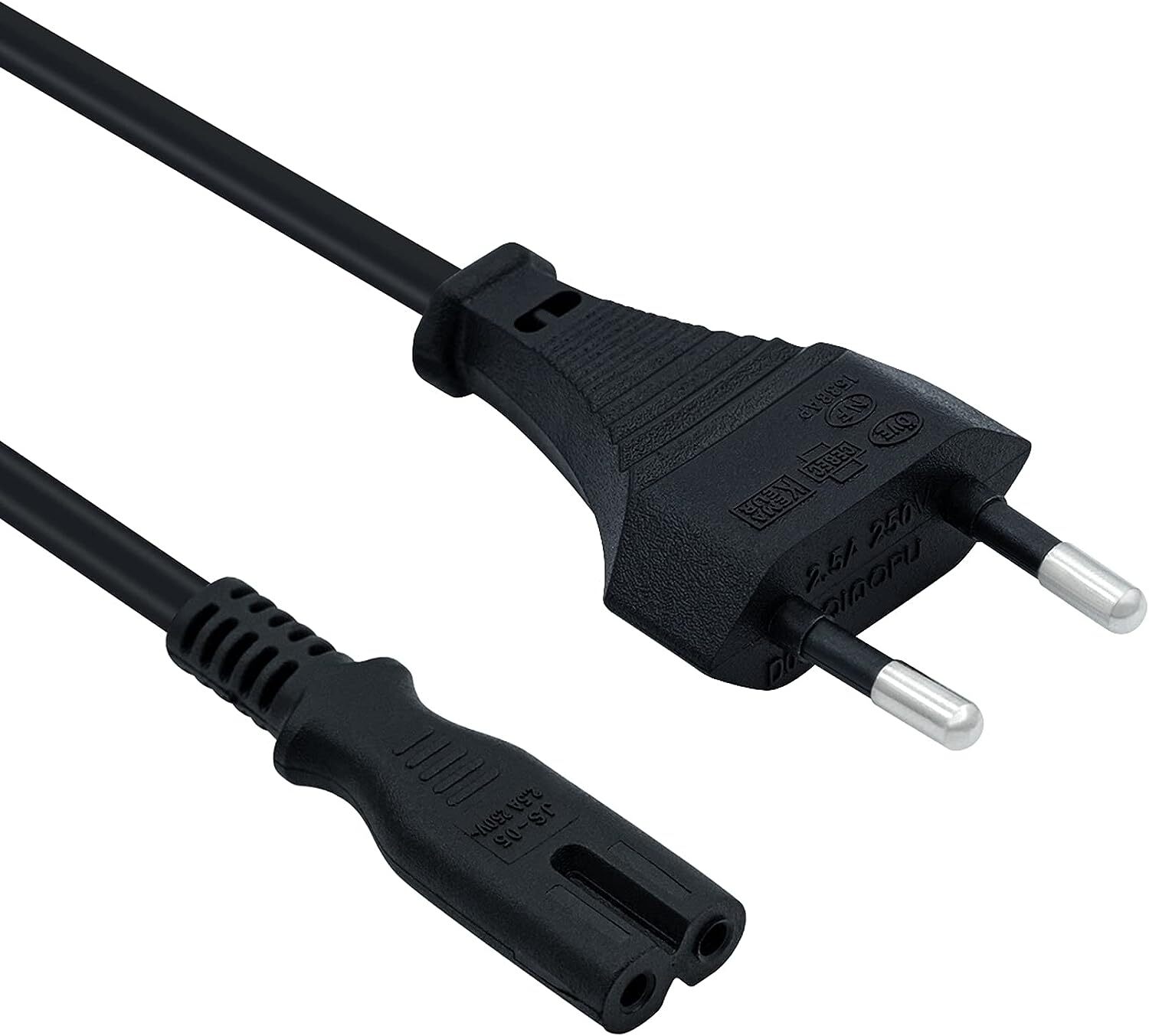 Thumbnail - Mcbazel 1.5m Schwarzes Netzkabel, Euro-stecker C7 2-poliges Netzkabel