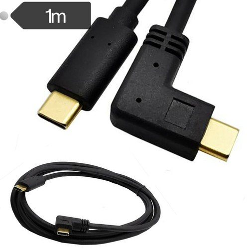 1x USB Type C Cable 90° to 3.1 C Male to Male Adapter Fast Charge Charging 3A 1m - Picture 14 of 14