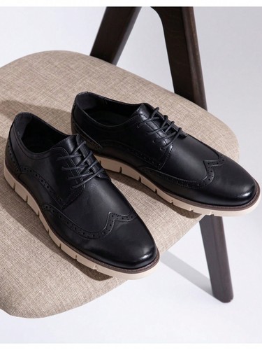 SHOESMALL Men's Casual Wingtip Oxfords Brogue Shoes Non-Slip-JZH7 - Picture 17 of 27