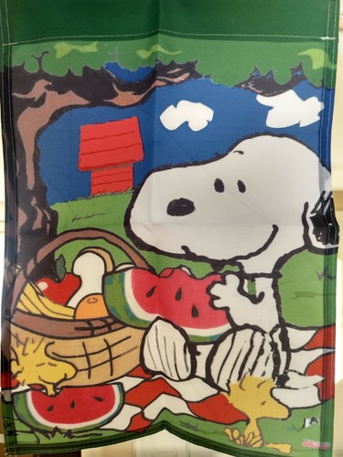 Peanuts Snoopy Woodstock Picnic 12x18 inches Garden Flag Summer/Spring