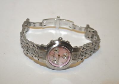FENDI Zucca Orologi 4500L Pink MOP Dial 32mm SS Quartz Chronograph