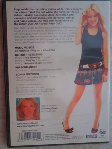 Hilary Duff - All Access Pass DVD (2003, Buena Vista Records) - Picture 2 of 2