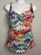 It Figures Women's 22W Floral Colorful One Pc Swimsuit