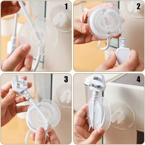 Wall Mounted Cable Organizer Cord Management Tool Kitchen Bathroom Office - Afbeelding 3 van 10