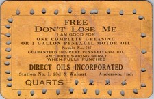 Petrolina Gas Oil Anderson Indiana Direct Oils Sparco Gas Free Lube Card-B1