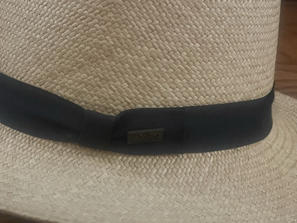 Bailey of Hollywood 'Sanders' Lite Paja Beige Negro Sombrero de Panamá EE. UU. - L / Grande Foto 3 de 4