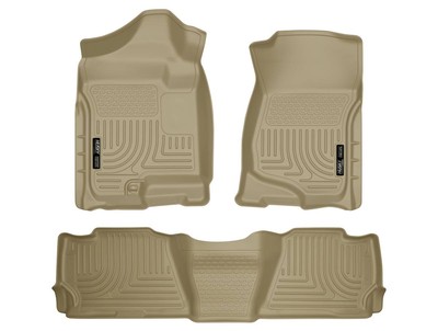 Husky WeatherBeater Front/2nd Row Mats 3pc Fits 07-14 Escalade, Tahoe, Yukon Tan