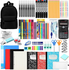 81 Pcs School Supply Kit with Backpack Back to School Supplies Bundle Bulk Schoo