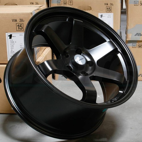 17x8/17x9 AVID1 AV06 5x114.3 35/42 Matte Black Wheels Rims Set(4) 73.1 - Picture 4 of 4