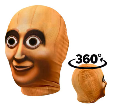 ONE SIZE Tung Tung Meme bedruckte Vollgesichtsmaske Promi Figur Unisex