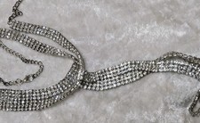 Vintage Silver Tone Rhinestone Gater Belts