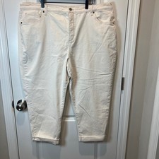 SONOMA Womens 22W Boyfriend Crop Jeans Cream Casual Everyday Comfort