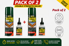 2 x EVERBUILD MITRE FAST BONDING KIT STD SUPER GLUE 50g & ACTIVATOR 200ML