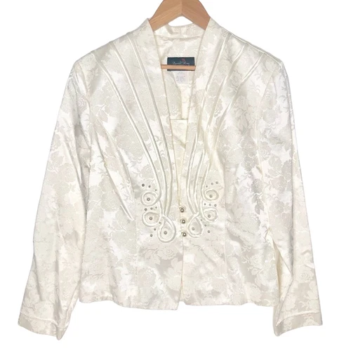 OFF WHITE Blazer jacquard bianco invernale David Rose vintage