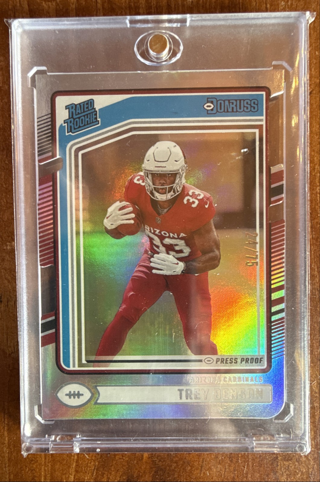 2024 Panini Donruss Rated Rookie Trey Benson #326 Press Proof Silver Die-Cut /75