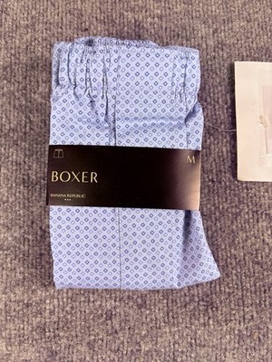 Banana Republic Mens Medium Blue Tiny Geo Cotton Boxer Underwear Briefs NWT