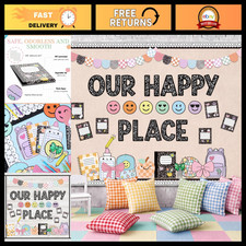 94 Pcs Classroom Bulletin Board Set - Welcome Back to School Decor, Smile Face C