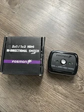 Fosmon 2-Port HDMI Switch UHD 4K 60Hz, 2x1 / 1x2 Bi-Directional HDMI Switch